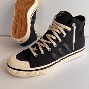 ADIDAS Nizza RF 74 Black Cream White Hight Top Comfort Board Shoes GX8488-size12